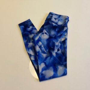 Lululemon Wunder Under Blue Print Leggings Womens Size 6